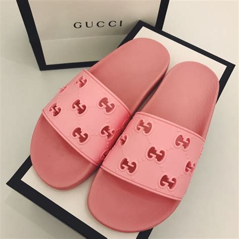 dark pink gucci slides|gucci slides pink price.